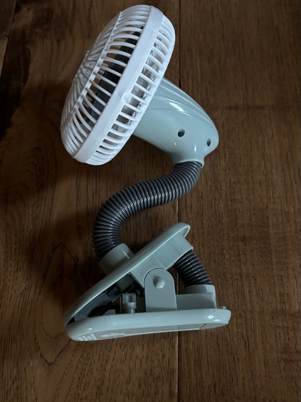 Perfect for College Portable Clip-On Desk Fan in Light Gray and White